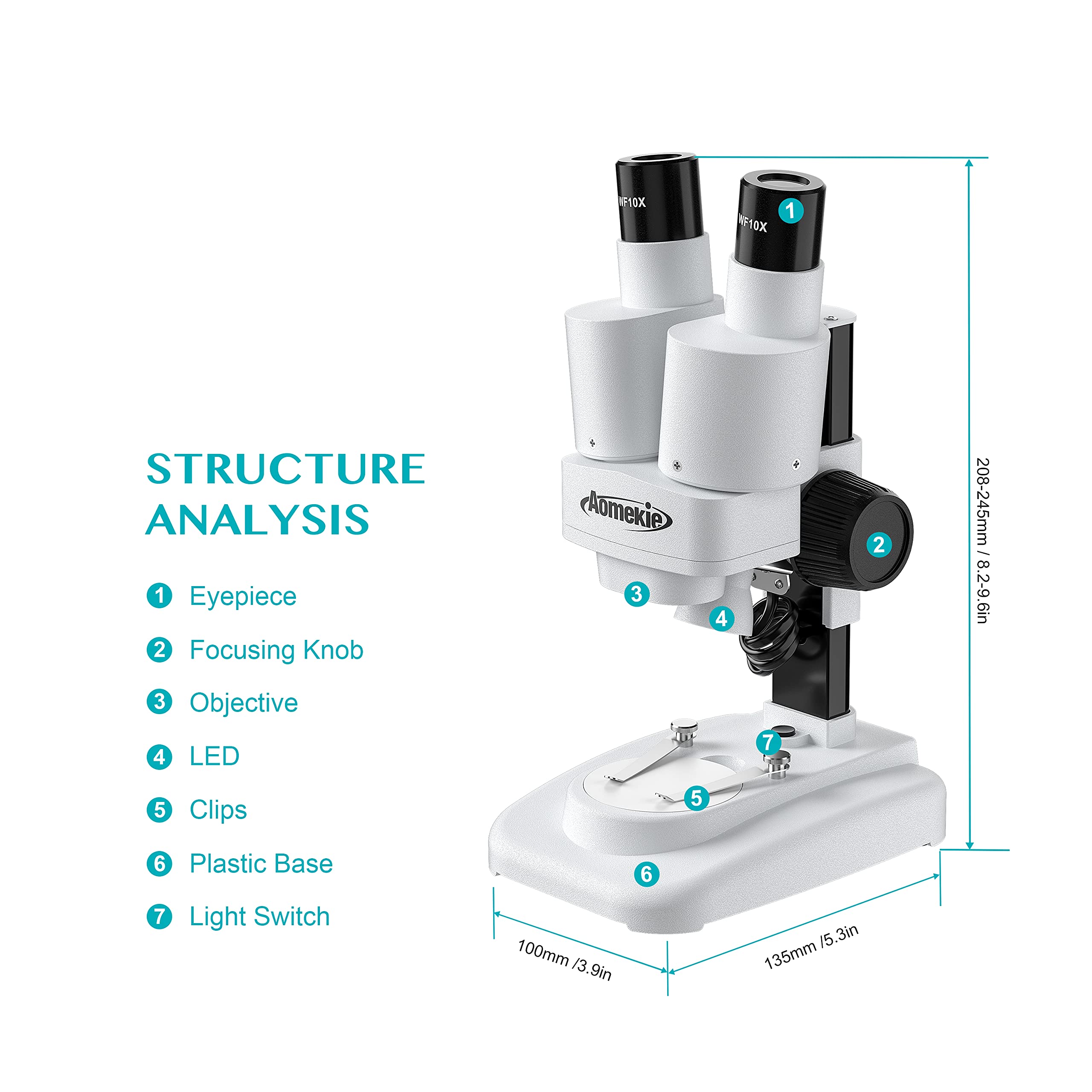 20X/40X Stereo Microscope for Kids Students